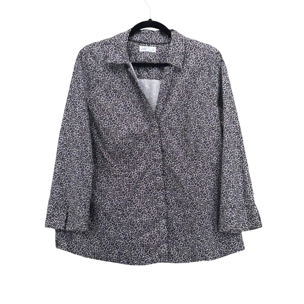Croft & Barrow Button Ups Shirt Black White XXL